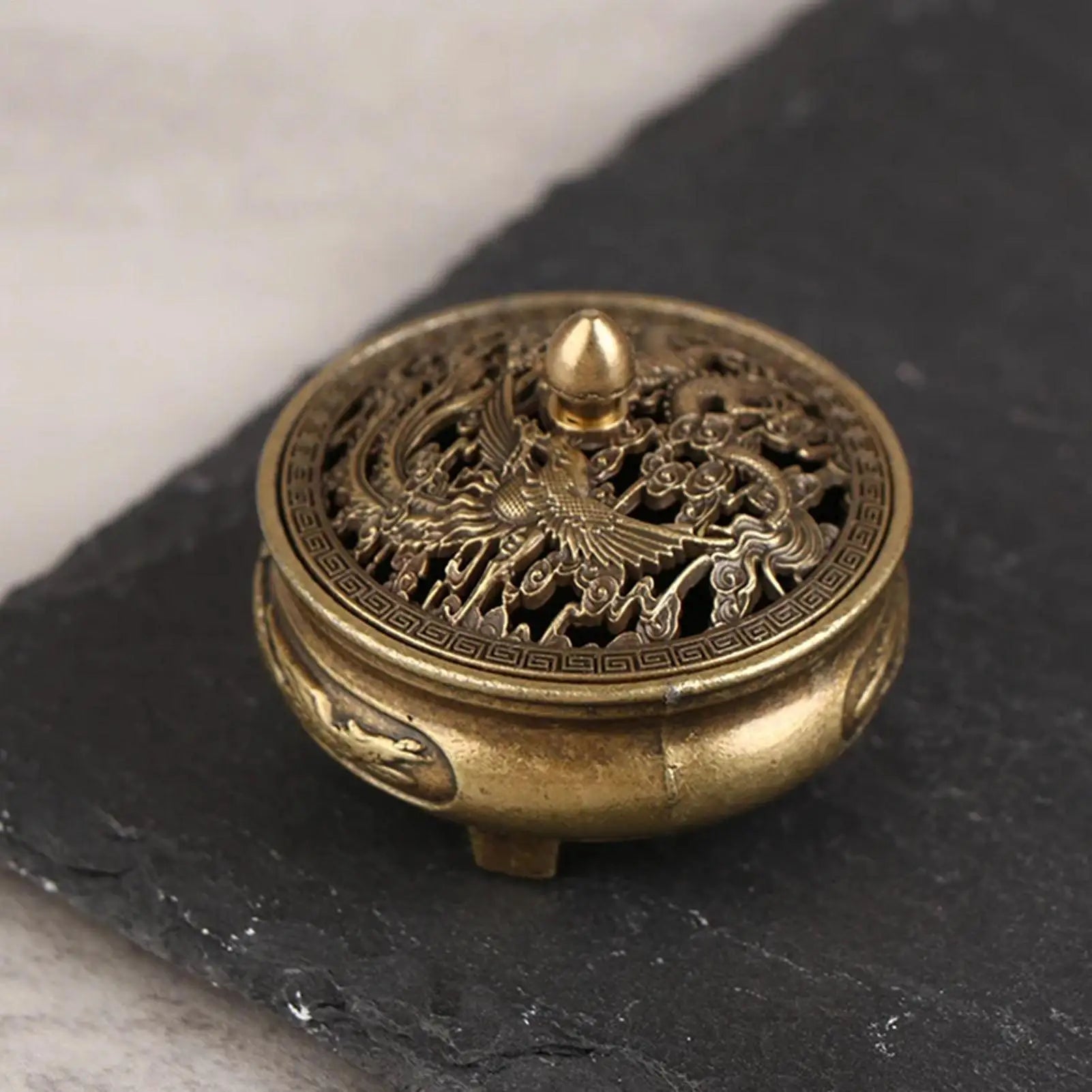 Mini Copper Three-Legged Incense Burner | Aroma Diffuser Incense Burner Peaceful Pleasures Health and Wellness
