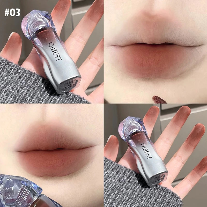 QIBEST 4 Colors Matte Lip Mud Soft Fog Brown Stain Lipgloss Waterproof Liquid Lipstick Easy To Wear Lip Tint Lasting Cosmetics Peaceful Pleasures Health and Wellness 03
