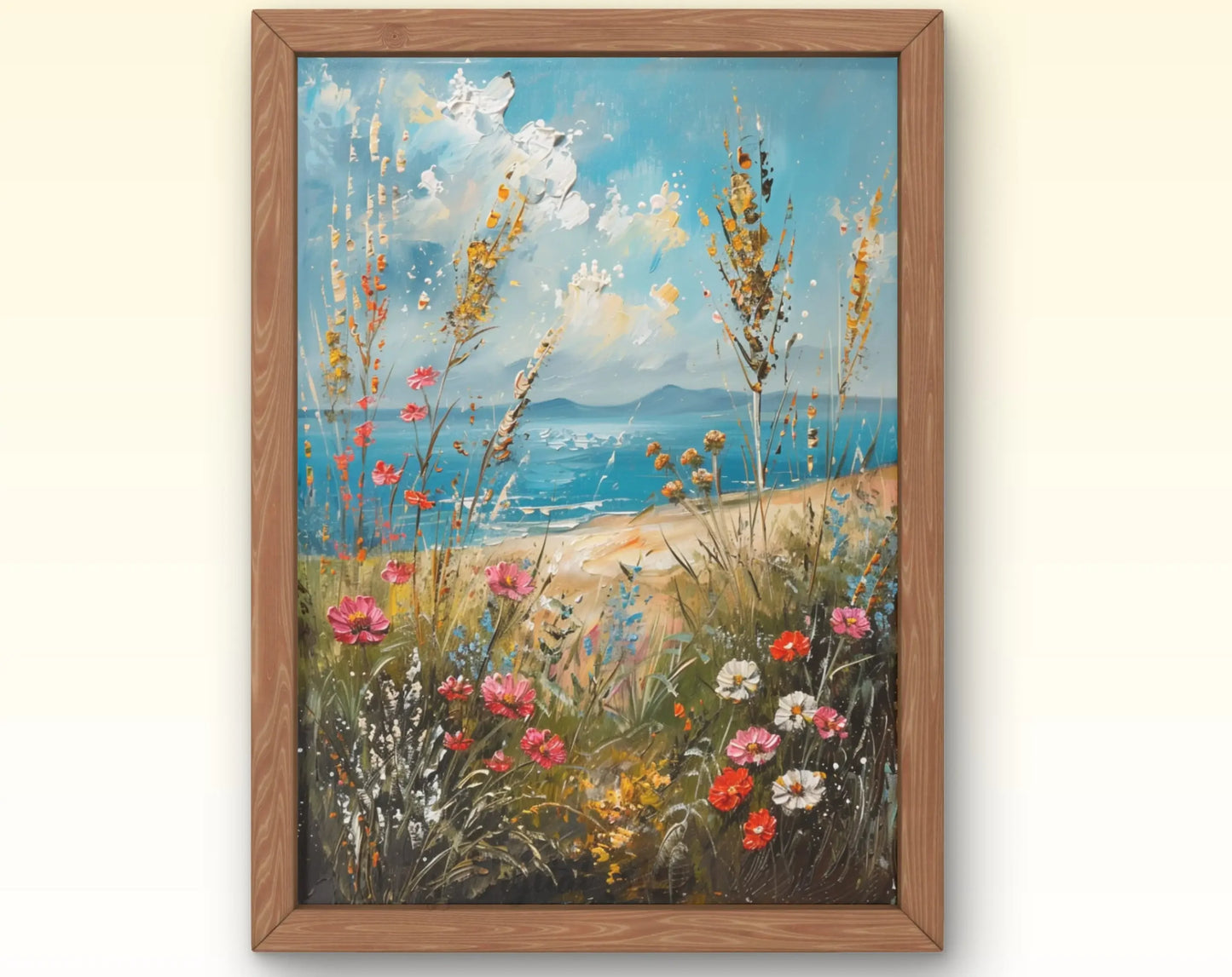European Rural Scenery Floral Canvas Wall Art | Unframed Print