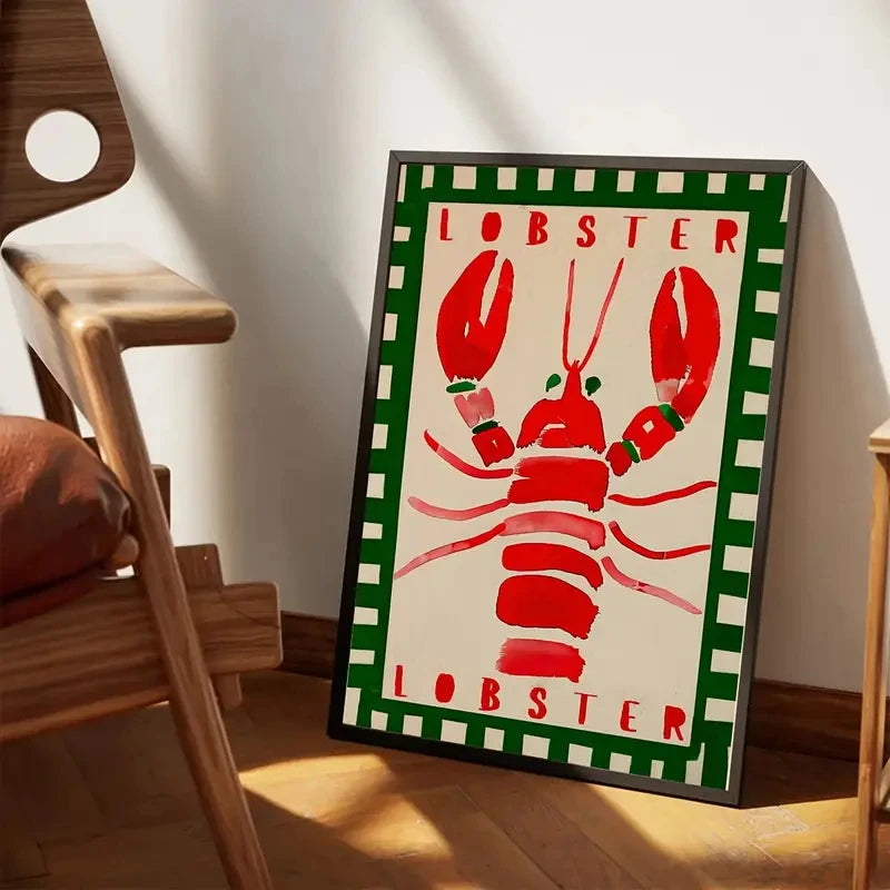 Red Lobster Canvas Wall Art Print | Kitchen & Home Decor