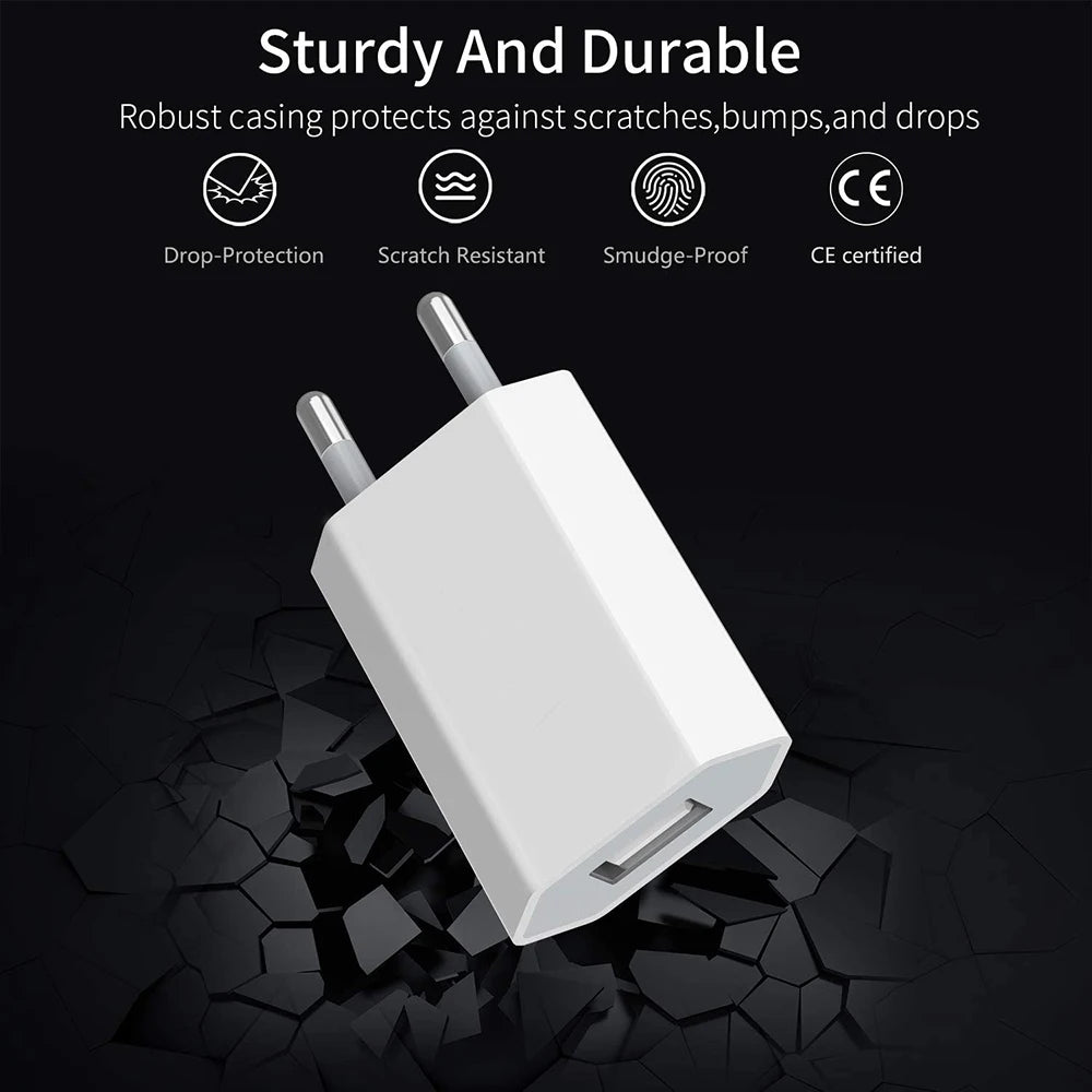 Mini USB EU Wall Charger 5V 1A | iPhone & Android 1–5 Pack