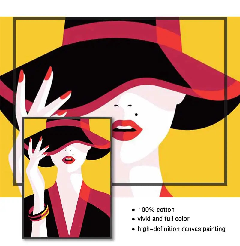 Modern Fashion Figure Canvas Wall Art | Makeup POP Poster