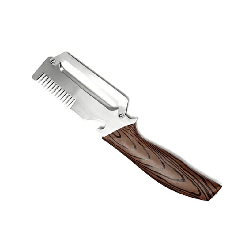 Stainless Steel Fruit & Vegetable Peeler | Wood-Grain Handle