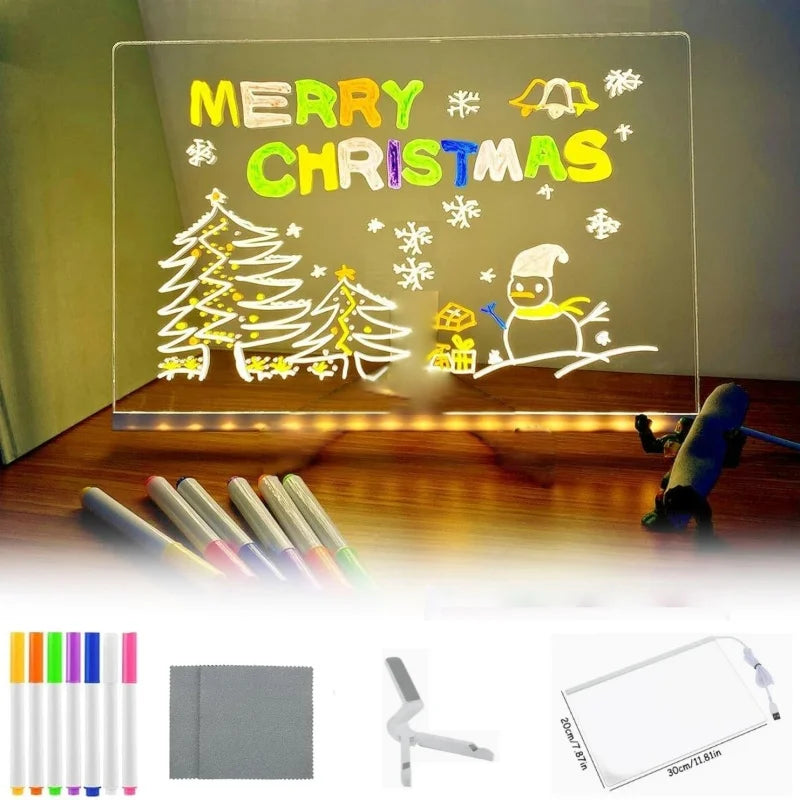 Large LED Message Board with Color Changing Light Acrylic Handwritten Billboard for Creative Stall Advertising and Night Light Peaceful Pleasures Health and Wellness
