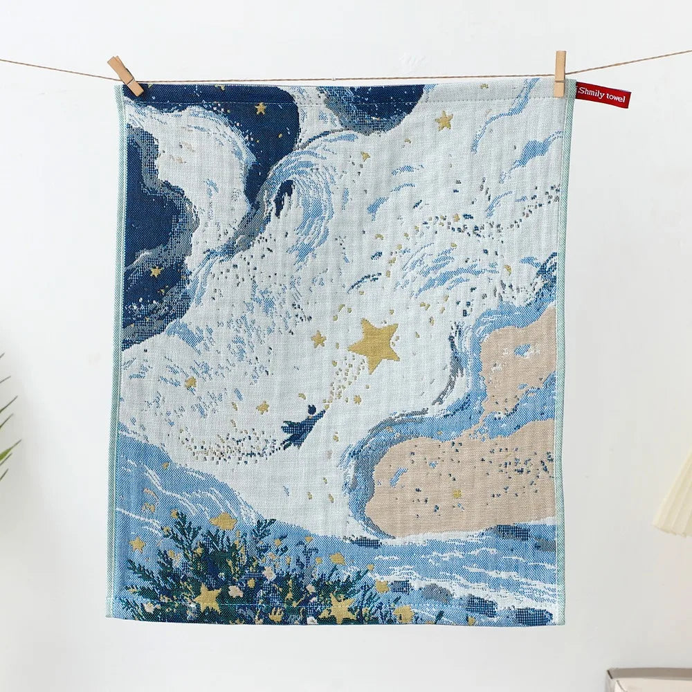 Large Cotton Gauze Hand Towel – Quick-Dry Kitchen Tea Towel Kitchen Hand Towel Peaceful Pleasures Health and Wellness C