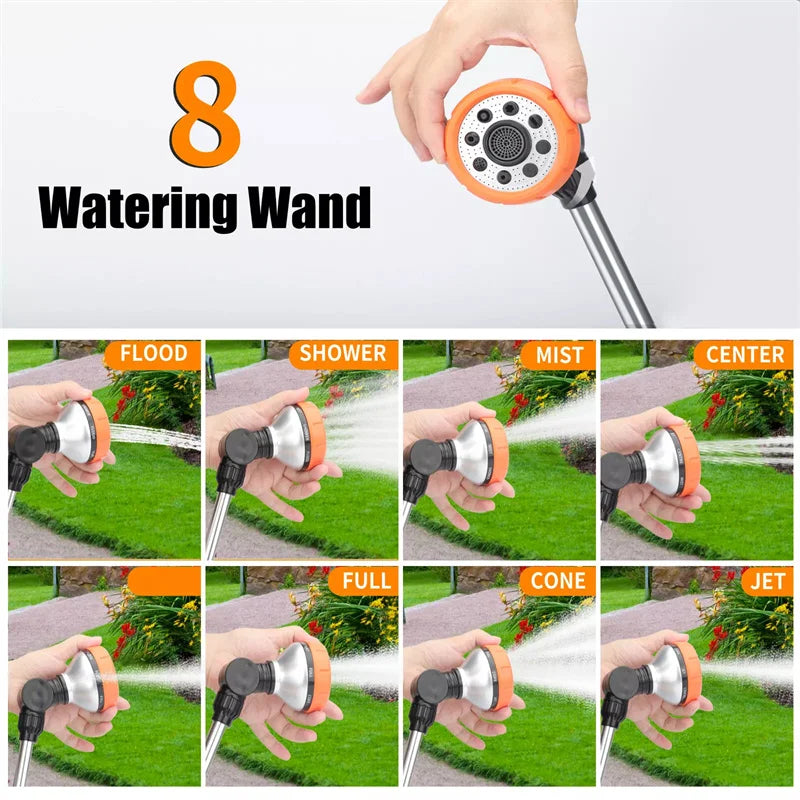 Garden Hose Wand Sprayer – 8 Patterns, 180° Swivel Head