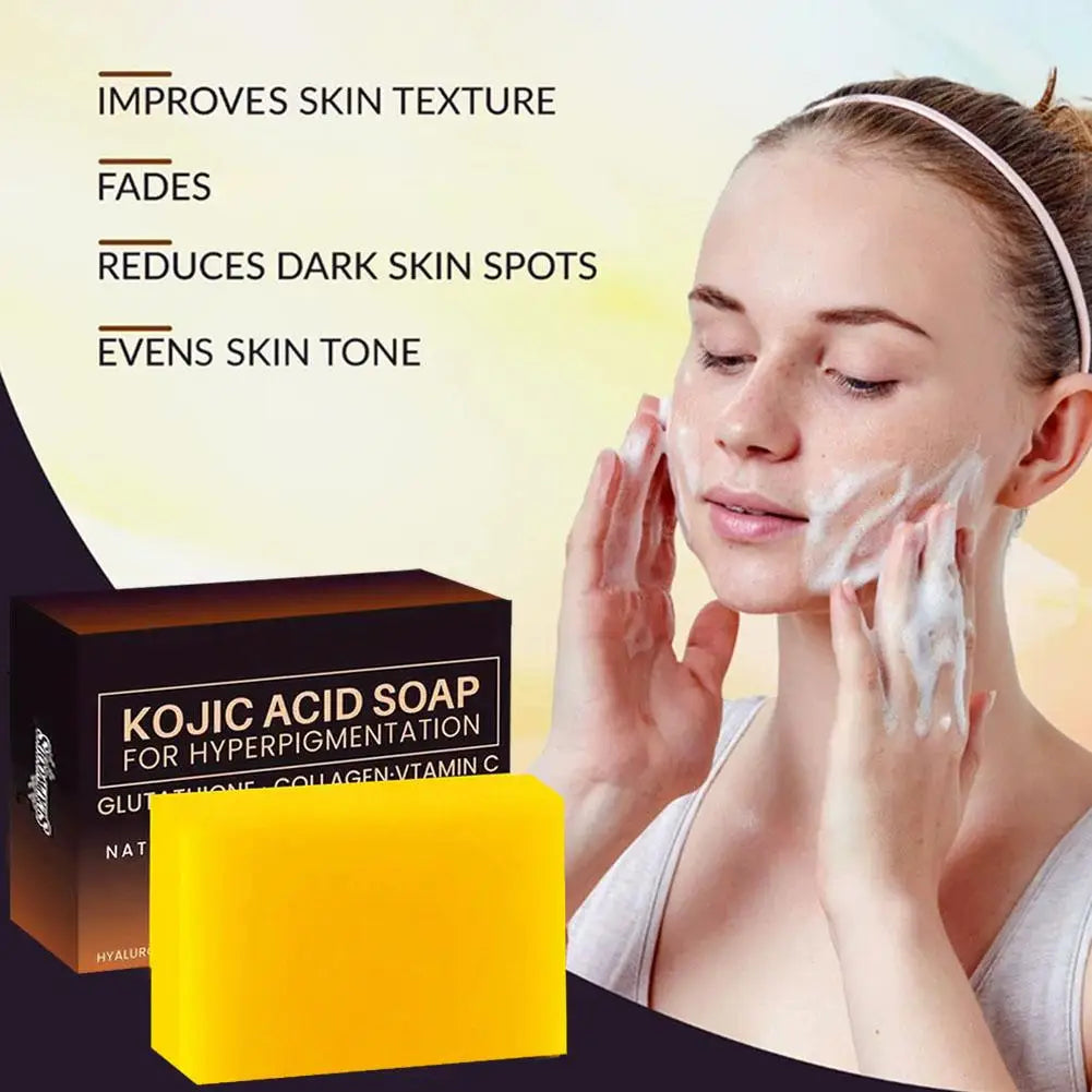 Kojic Acid Brightening Soap Bar 100g – Handmade with Vitamin C, Glutathione & Collagen for Dark Spots, Face & Body Peaceful Pleasures Health and Wellness