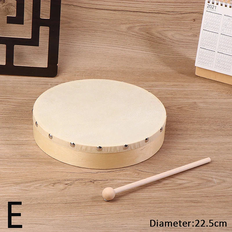 Wood Frame Hand Drum with Drumstick – Kids Percussion Toy