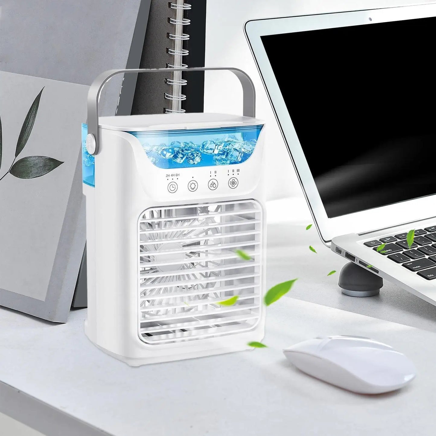 Portable AC Fan Portable Mist Water Spray Fans 3 Speed Misting Cooler Tool For Offices Bedside Patio Dorm Bedroom Table Camping Peaceful Pleasures Health and Wellness