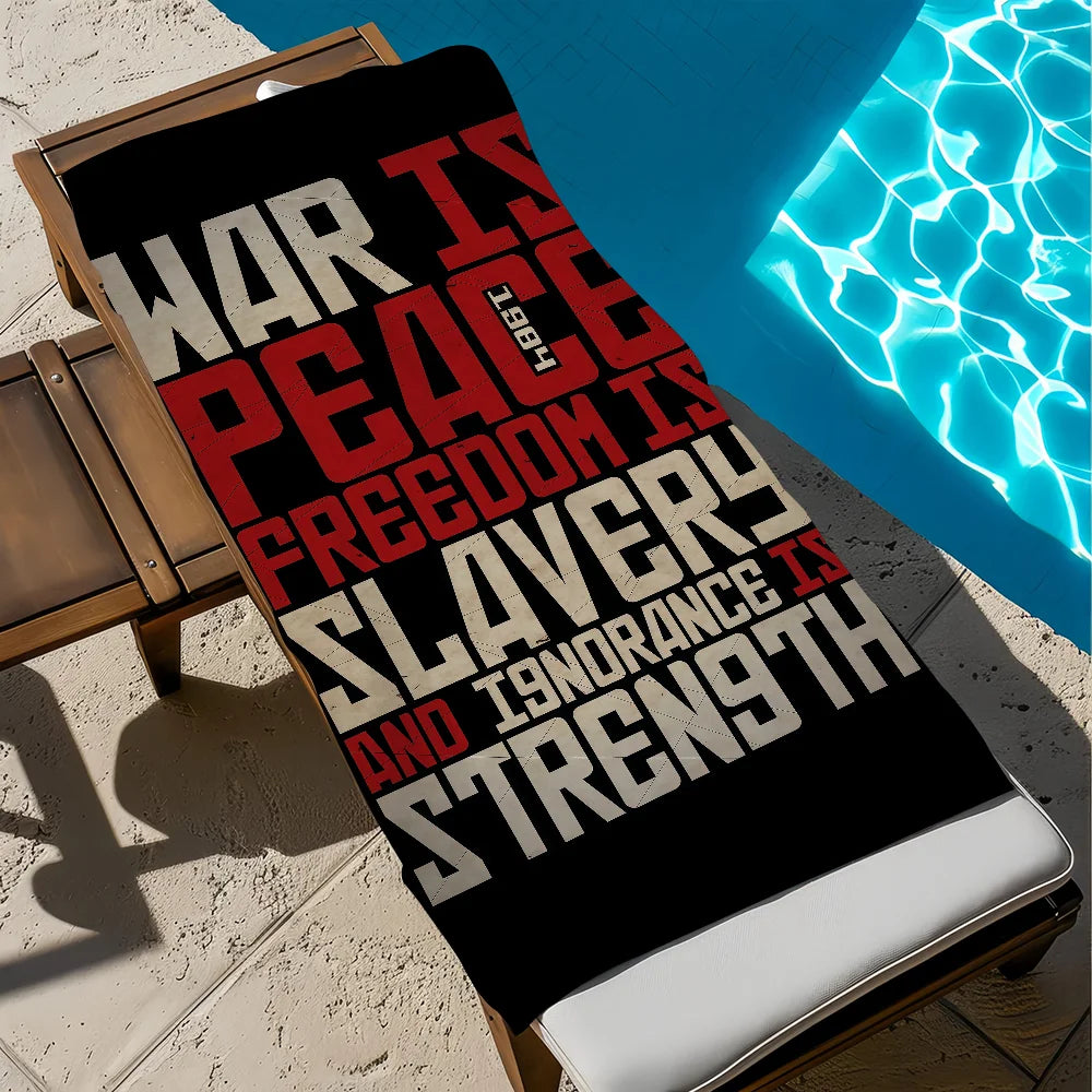 1984 George Orwell Quick-Dry Beach Towel | Travel & Pool Towel Quick-Dry Beach Towel Peaceful Pleasures Health and Wellness z5 STJ150x260CM