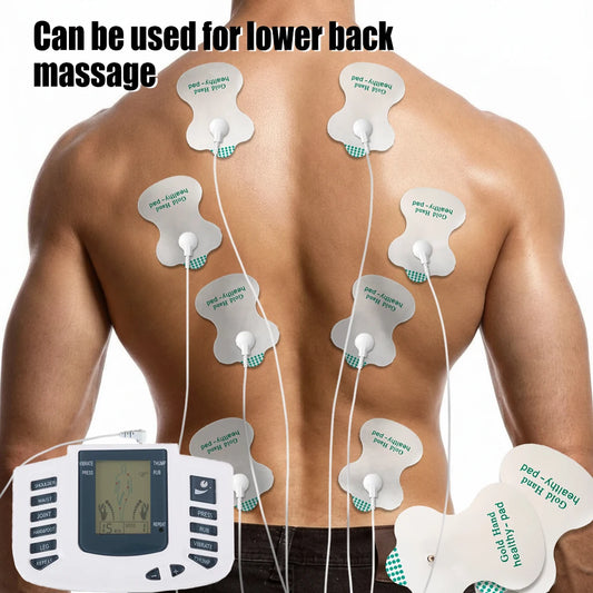 3-in-1 Ems, Tens Unit, and Massager Device with Dual Channels, 10 Intensity Levels, and 30 Modes - Portable Battery-Powered Muscle Stimulator for Back, Body Workouts, and On-The-Go Use Peaceful Pleasures Health and Wellness WHITE