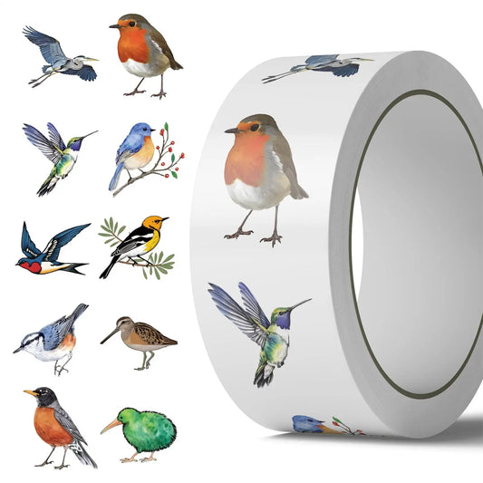 500 Cartoon Bird Stickers Roll – Waterproof DIY Decals Decorative Sticker Roll Oasis Select