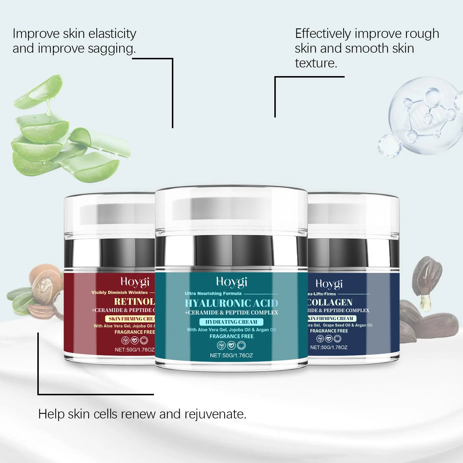Retinol Collagen Cream Dark Spots Remover Firming Lift Fade Fine Line Improve Dryness Repair Moisturizing Hyaluronic Acid Cream Peaceful Pleasures Health and Wellness