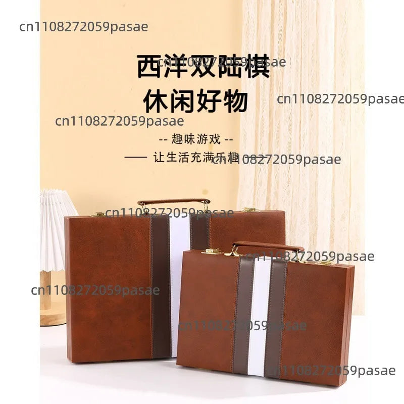 Travel Leather Backgammon Board Game Set – Premium Wood