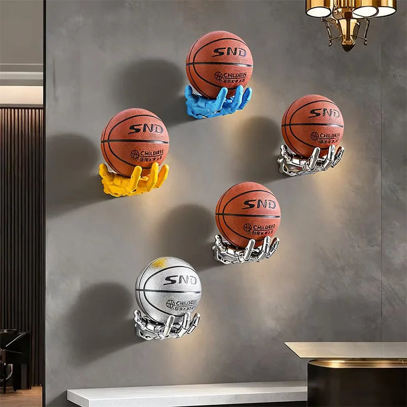 Hot Robotic Arm Basketball Rack Wall Mounted Basketball and Football Storage Rack Home Living Room Decoration Ornaments Peaceful Pleasures Health and Wellness