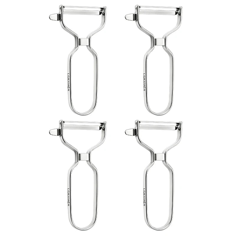 Professional Multi-Functional Y Stainless Steel Peeler, 90° Swivel Blade Vegetable Fruit Peeler for Kitchen, Easy to Clean Tools Peaceful Pleasures Health and Wellness large size-4pcs