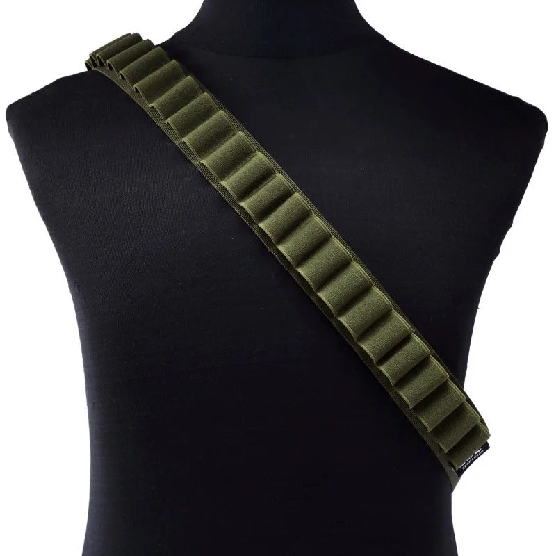 Outdoor sports 27 hole storage belt, hunting tool bag, ammunition belt Hunting CS Field Operations Portable Shotgun Accessories Peaceful Pleasures Health and Wellness Green color