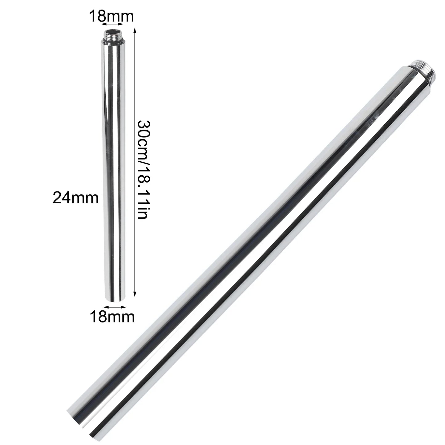 30cm Stainless Steel Shower Extension Bar | 4 Finishes