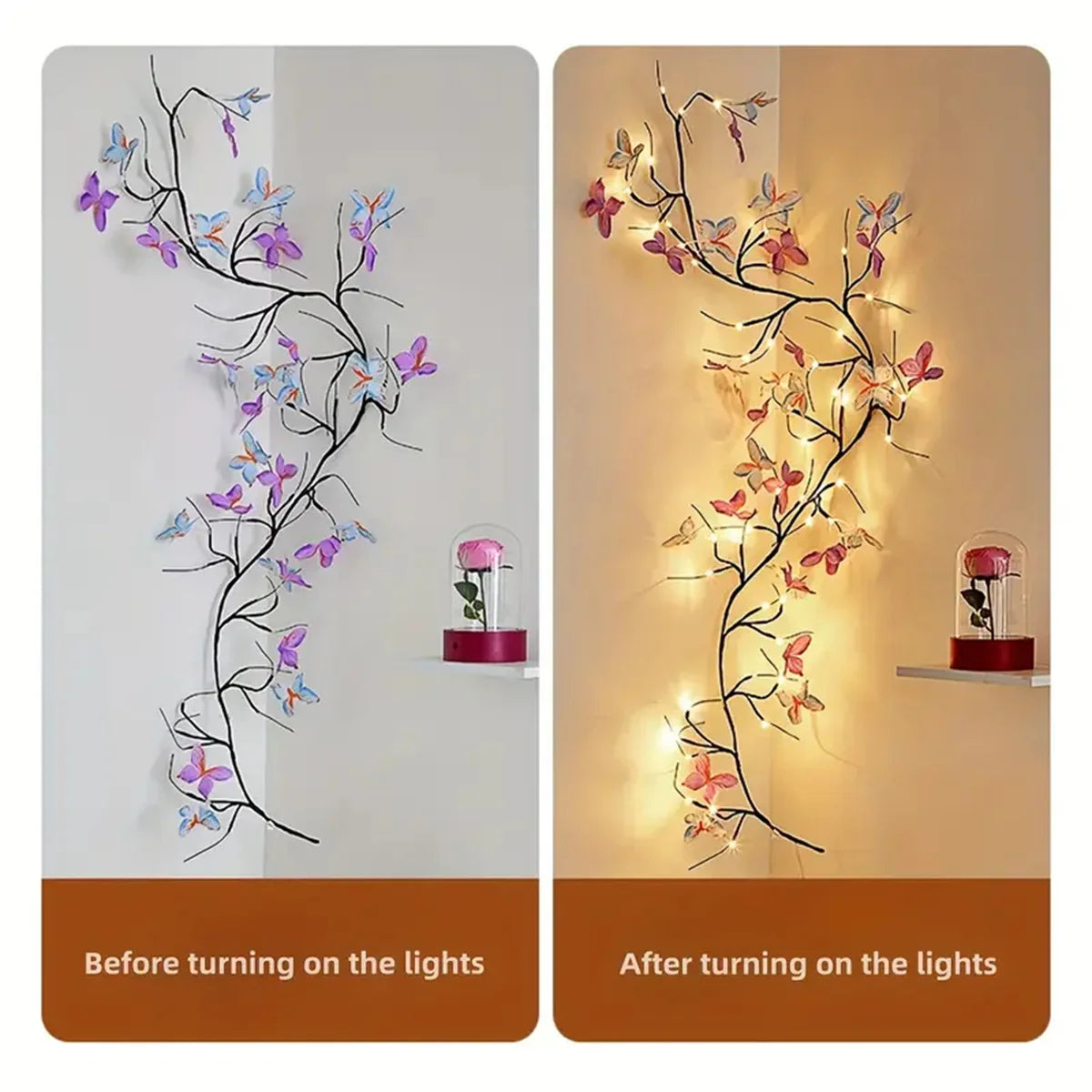 Rattan Tree Branch USB Night Light | Christmas Mood Lamp 2025