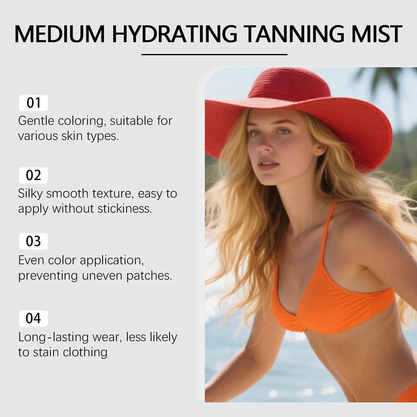 OceAura Self Tanning Spray – Sunless Tanner Face & Body