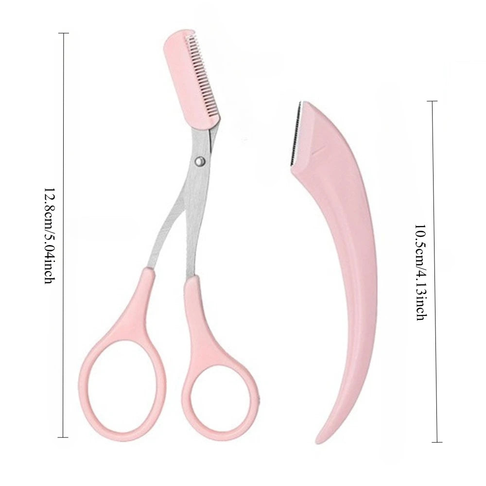 Professional Eyebrow Trimming Kit – Scissors & Razor Blades
