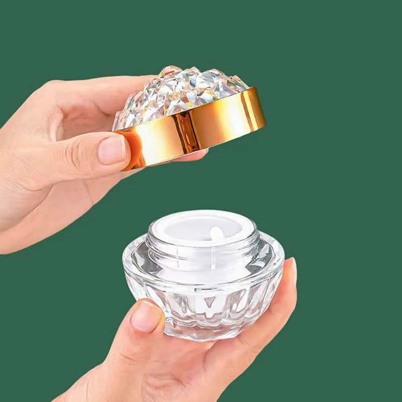 50g Glass Face Cream Jar With Lid Luxury Diamond Acrylic Cosmetic Jar Container For Cream Lotion Jars Travel Lotion Bottle Peaceful Pleasures Health and Wellness