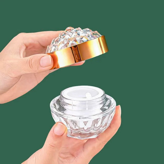 50g Glass Face Cream Jar With Lid Luxury Diamond Acrylic Cosmetic Jar Container For Cream Lotion Jars Travel Lotion Bottle Peaceful Pleasures Health and Wellness