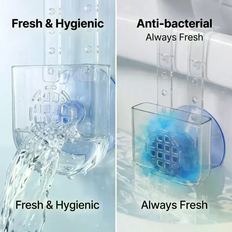 Clear Acrylic Toilet Tank Cleaning Tablet Holder with Hooks