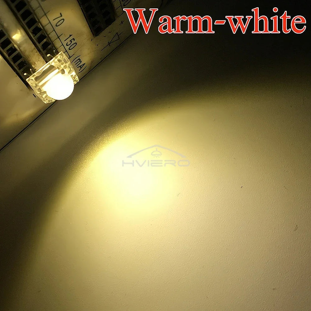 100pcs 5mm F5 LED Bulbs – Red Green Blue White Yellow DIY