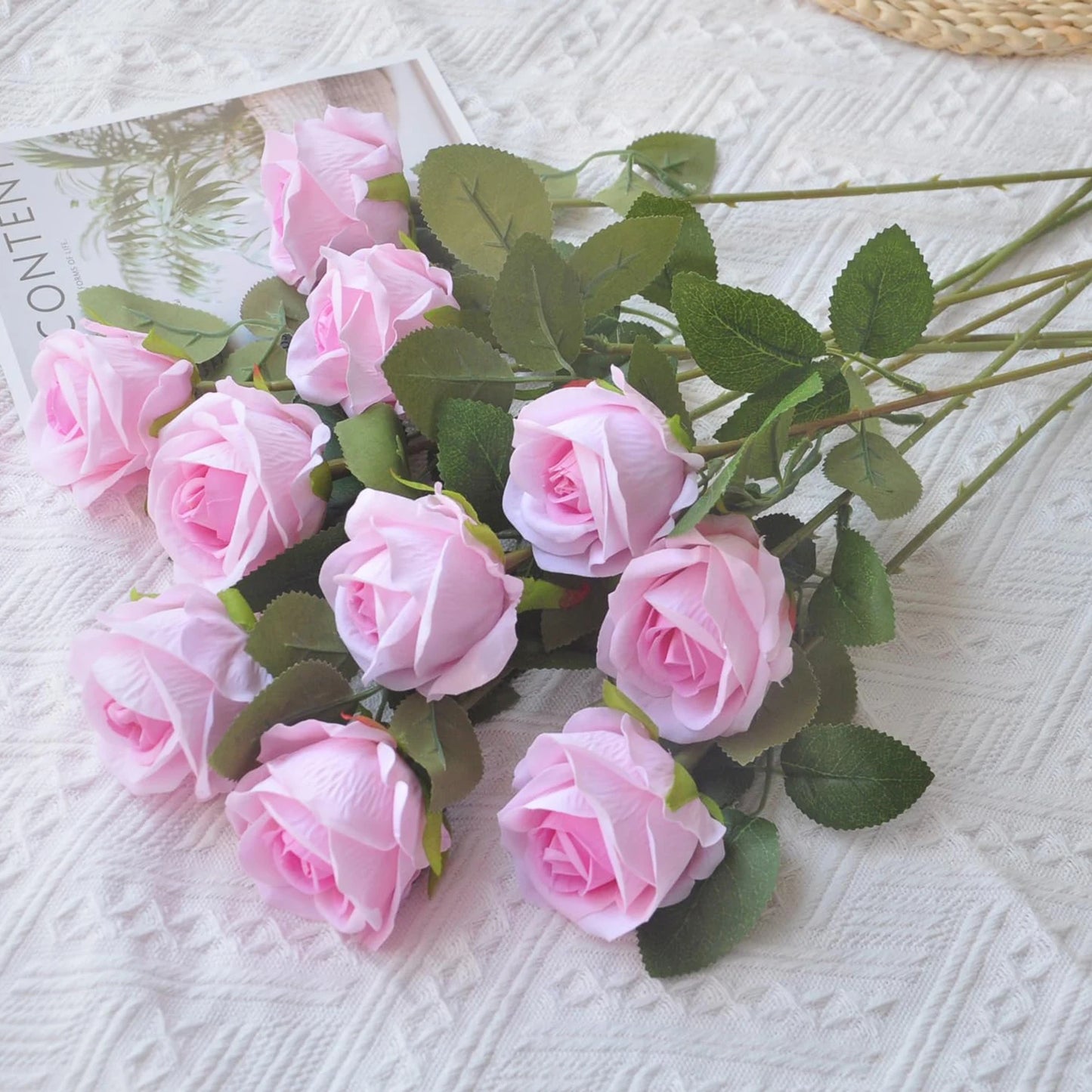 Silk Rose Artificial Flowers for Wedding, Home & Garden – 5/10 Pcs