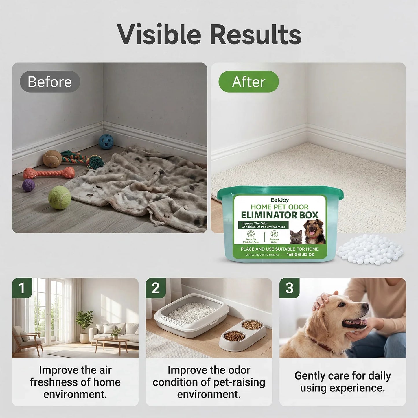165g Pet Odor Eliminator Box – Cat & Dog Deodorizer