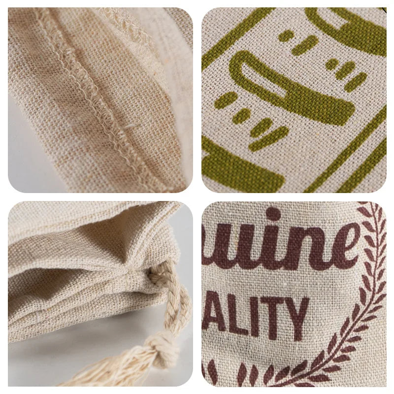 Linen Bread Bags Reusable Portable Drawstring Kitchen Organizer Home Homemade Artisan Bread Storage Bag Washable Food Organizer Peaceful Pleasures Health and Wellness