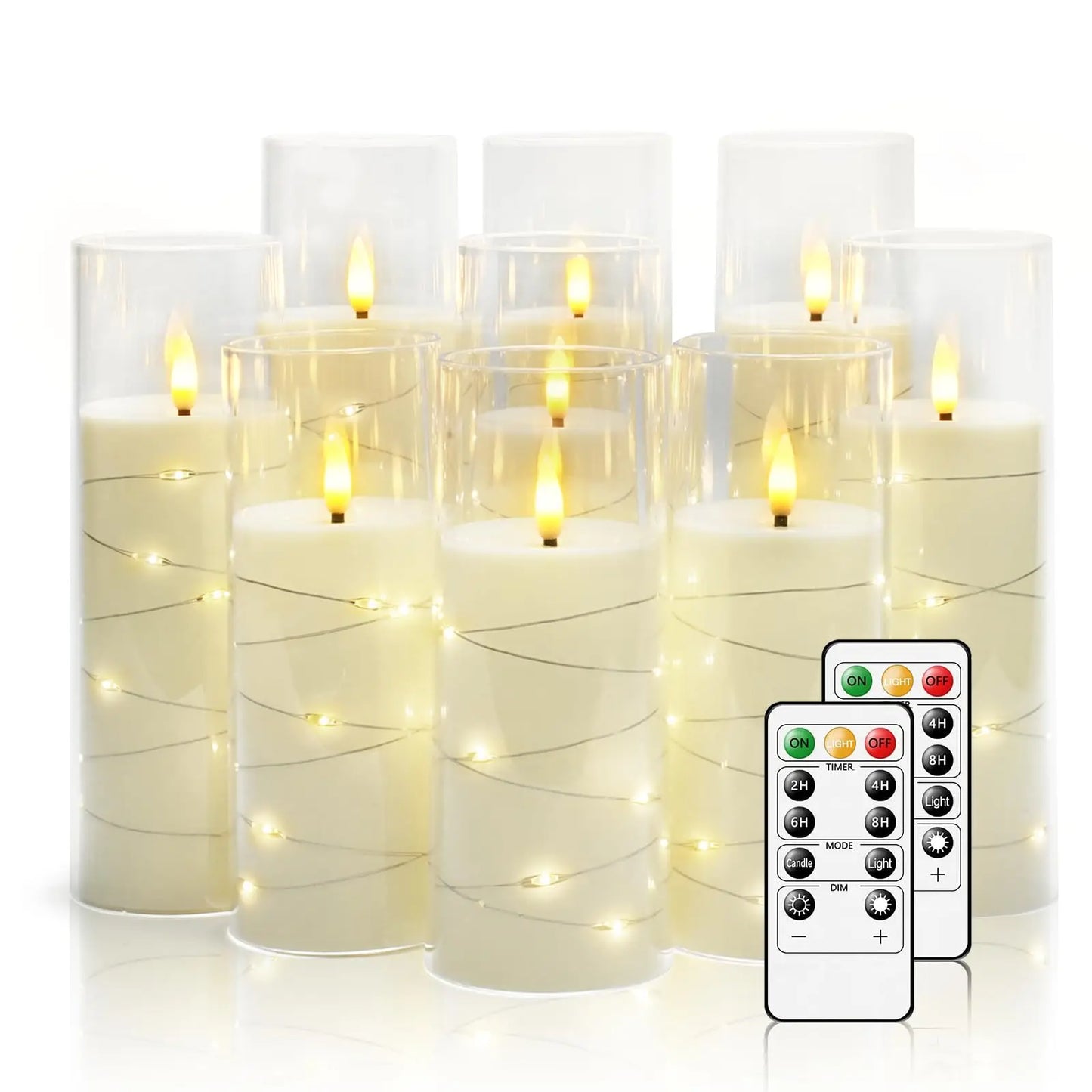 Flickering Flameless LED Pillar Candle Lights with Remote & Embedded Star String for Wishing Wedding Christmas Party Home Decor Peaceful Pleasures Health and Wellness