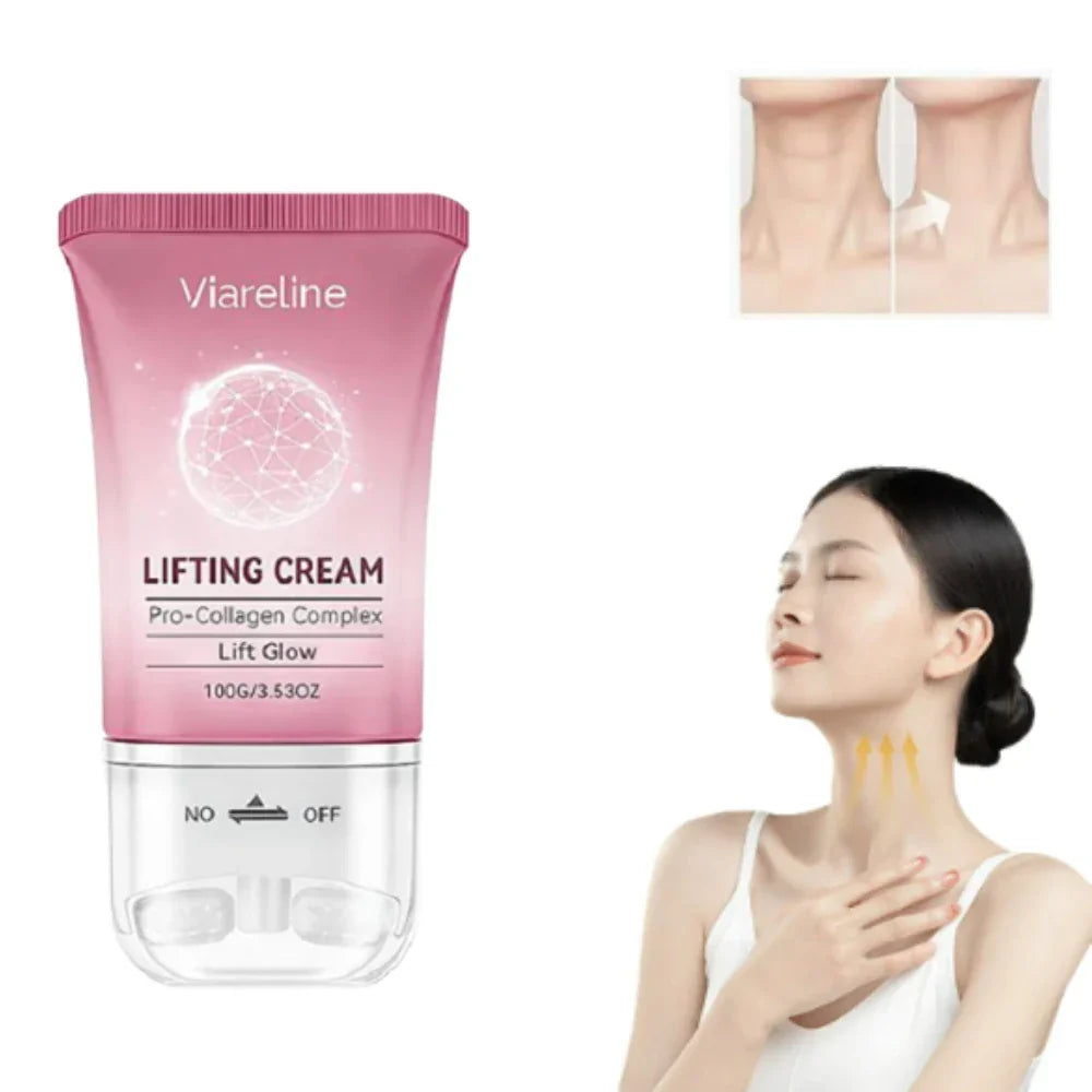 Pro-Collagen Firming Neck Cream With Massage Roller, Lifting, Reduces Fine Lines, Neck Skin Tightening, Anti-Aging, Necks Care Peaceful Pleasures Health and Wellness