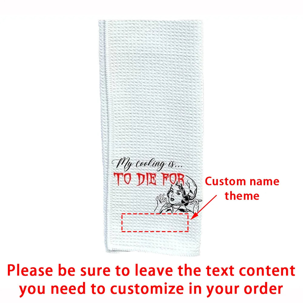 Custom Halloween Dish Towel | Personalized Kitchen Tea Towel