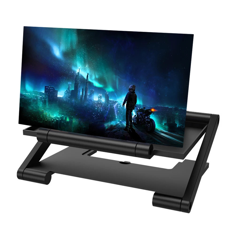 Foldable 8-inch Curved HD Phone Screen Amplifier 3-4x Magnification Anti-Slip Hands-Free Holder Fit 4.0-6.0 Inch Mobile Phones Peaceful Pleasures Health and Wellness black