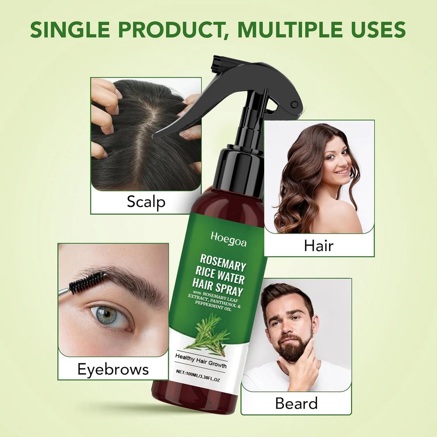 HOEGOA Rosemary Rice Water Hair Growth Spray 100ml