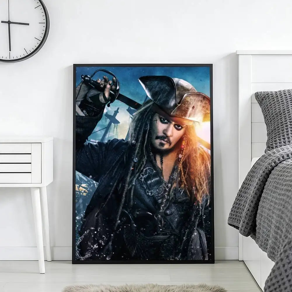 Pirates of the Caribbean Retro Canvas Wall Art Print | Unframed