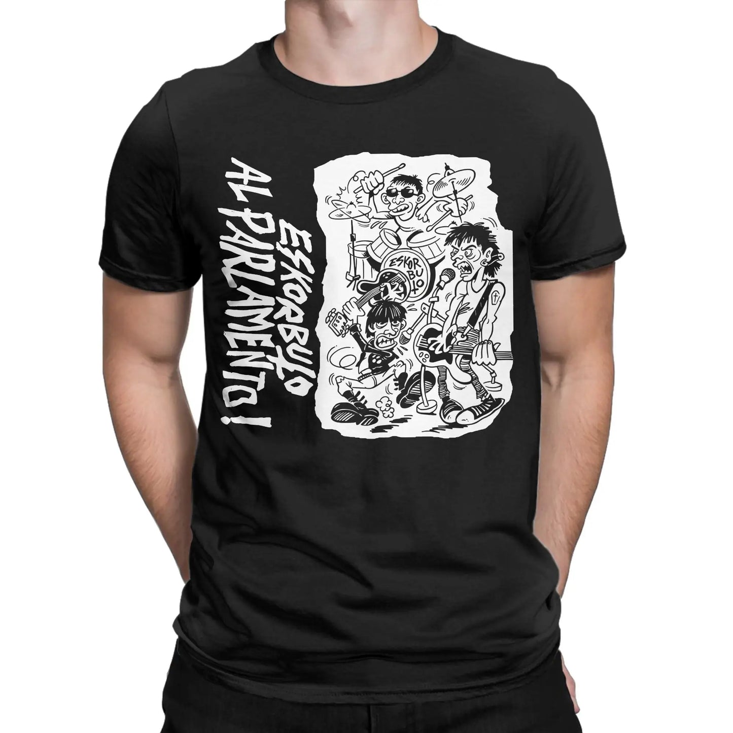 Creative Eskorbuto T-Shirt Men Crew Neck Pure Cotton T Shirts Singers Short Sleeve Tees Summer Clothing Peaceful Pleasures Health and Wellness