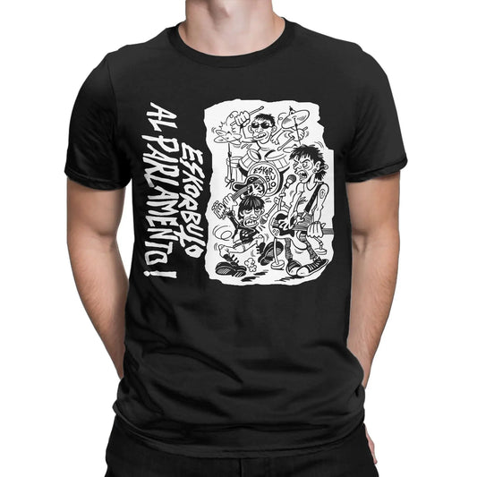 Creative Eskorbuto T-Shirt Men Crew Neck Pure Cotton T Shirts Singers Short Sleeve Tees Summer Clothing Peaceful Pleasures Health and Wellness