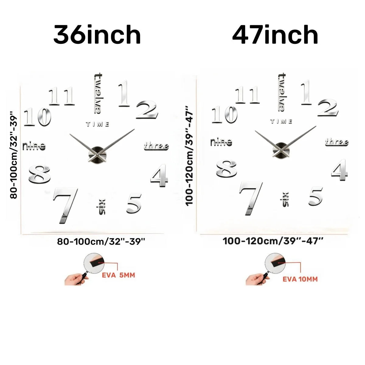 NEW Modern Design Large Wall Clock 3D DIY Quartz Clocks Fashion Watches Acrylic Mirror Stickers Living Room Home Decor Horloge Peaceful Pleasures Health and Wellness