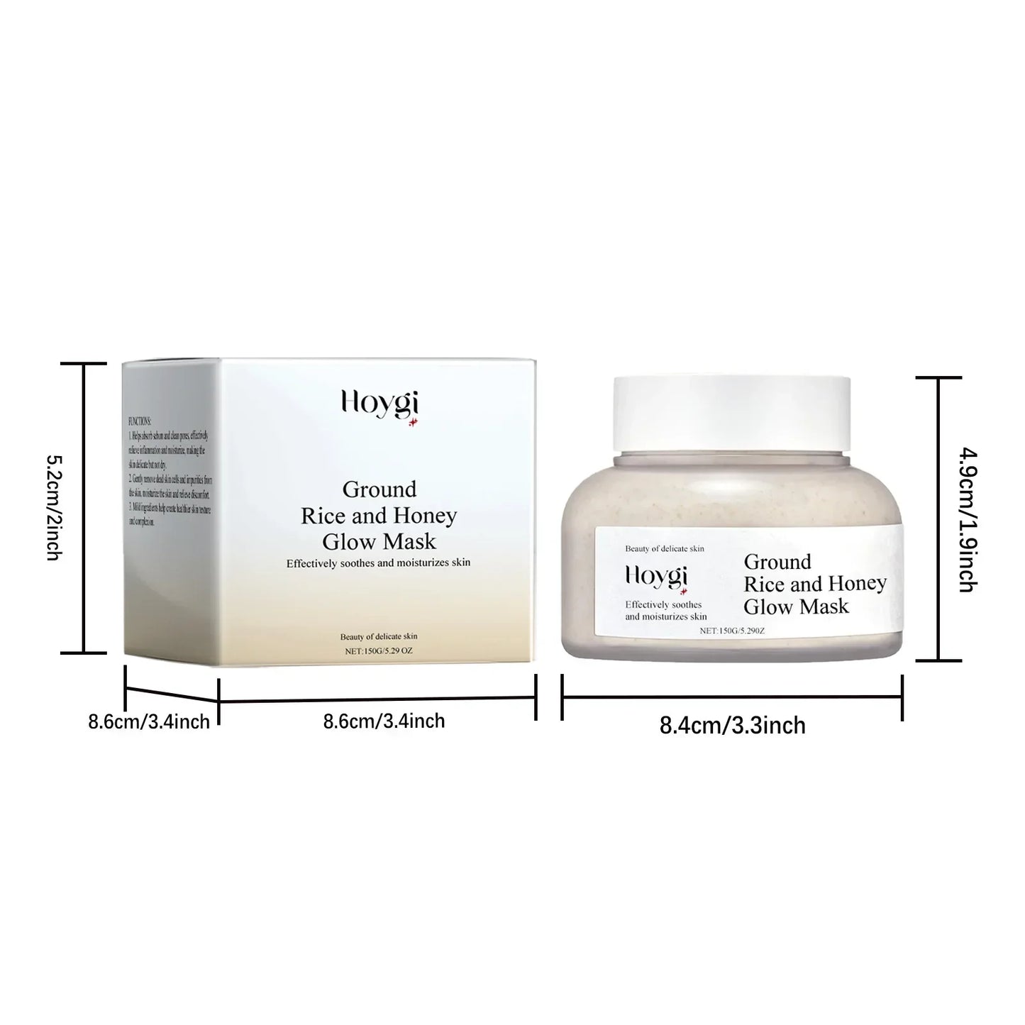 Hoygi Rice & Honey Face Mask – Hydrating, Brightening, Pore Refining