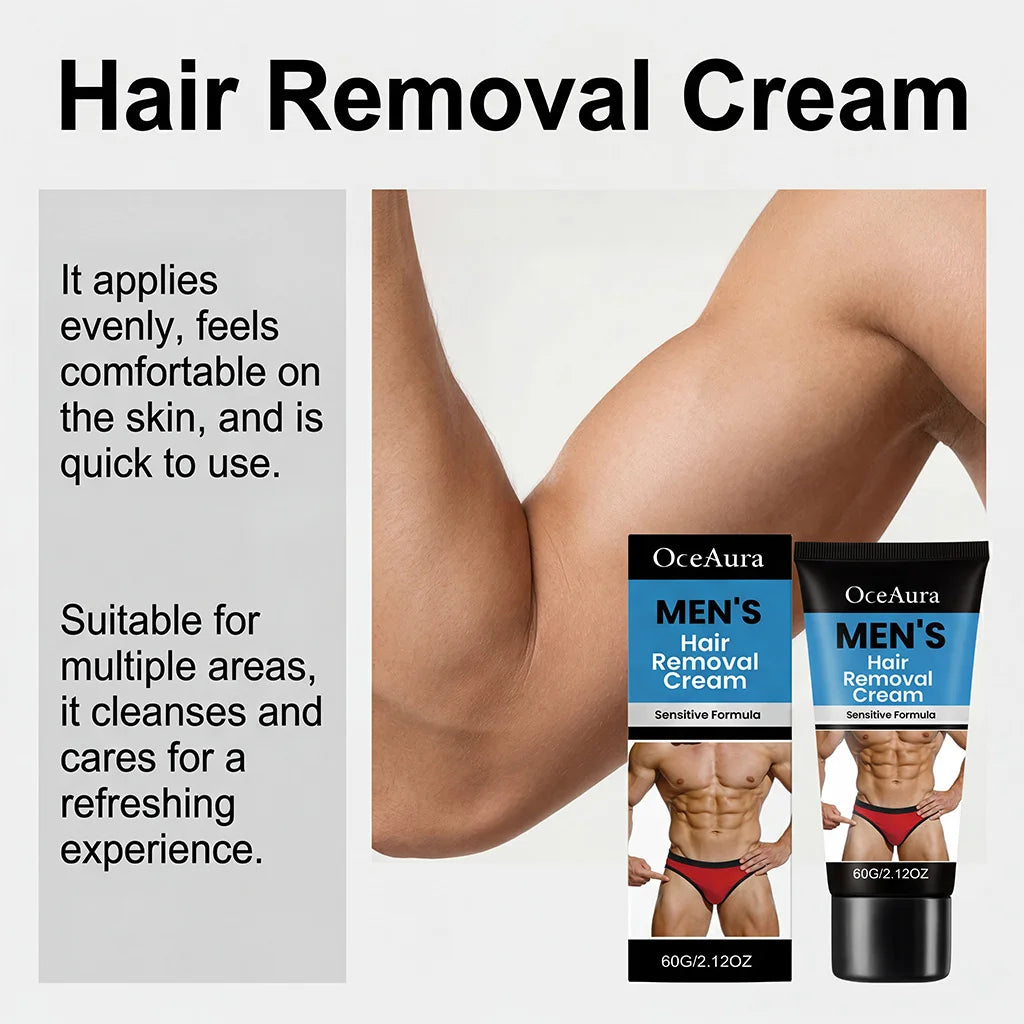 OceAura Men's Hair Removal Cream – Smooth & Moisturizing 60g