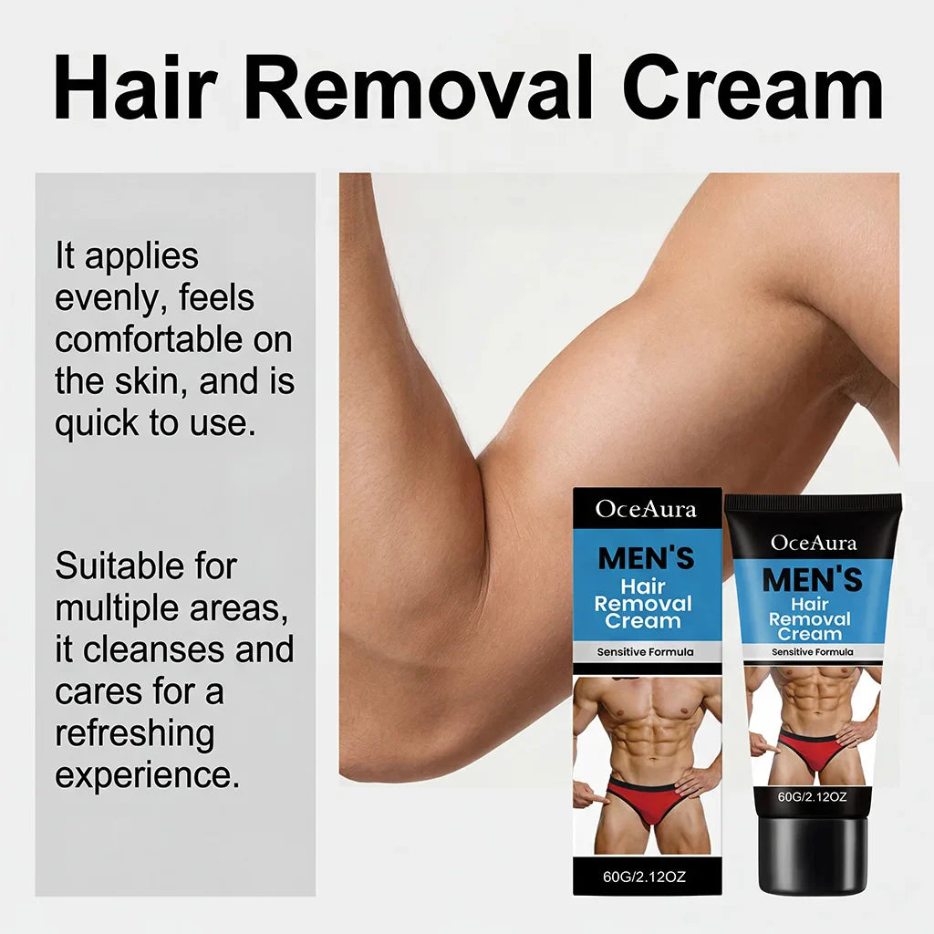 OceAura Men's Hair Removal Cream – Smooth & Moisturized Skin