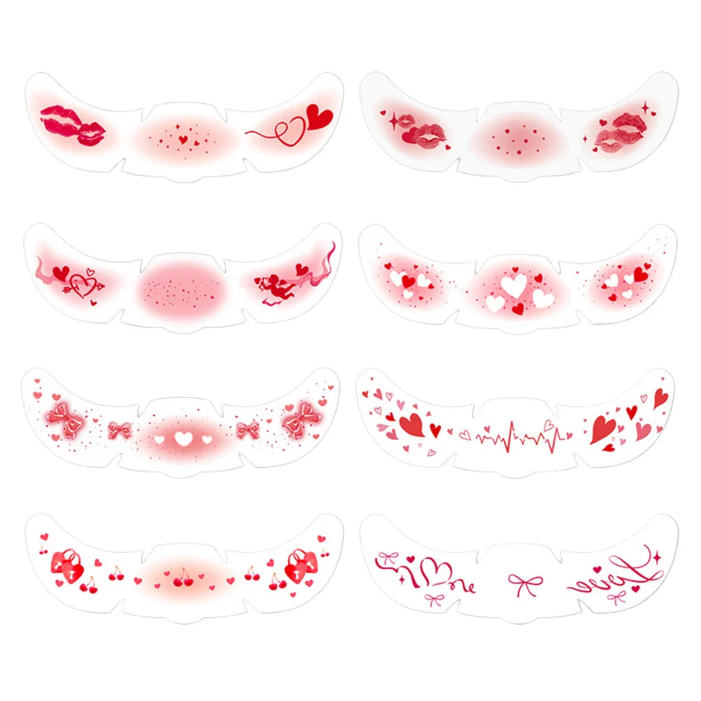 Heart Glitter Freckle Temporary Tattoo Stickers – 8pc Face Makeup