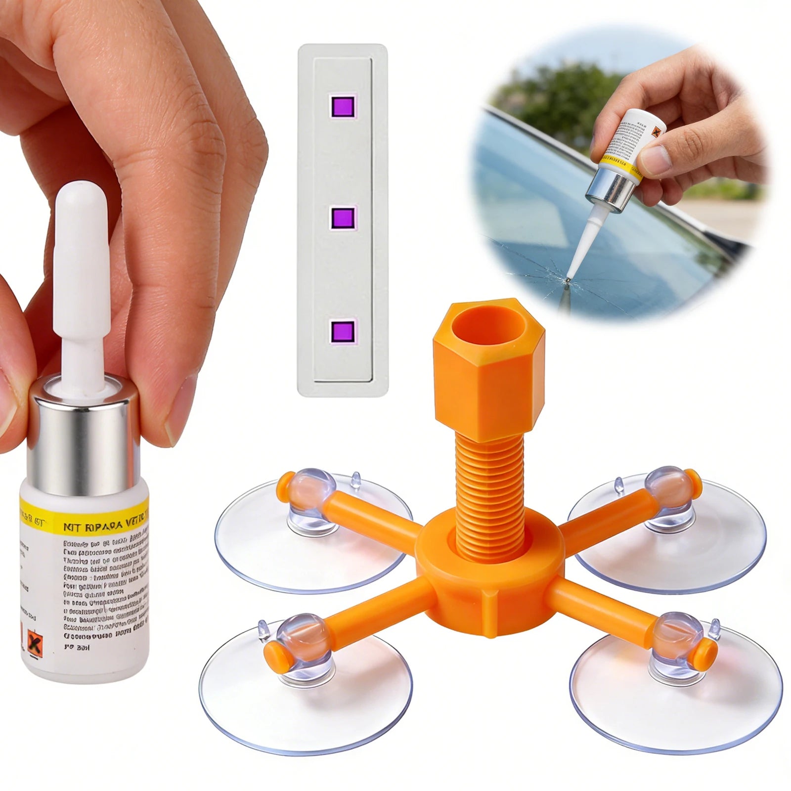Windshield Chip Repair Kit Quick and Efficiency Glass Repair Liquid for Cracks Rock Chip Repair Kit for Chips and Cracks Peaceful Pleasures Health and Wellness