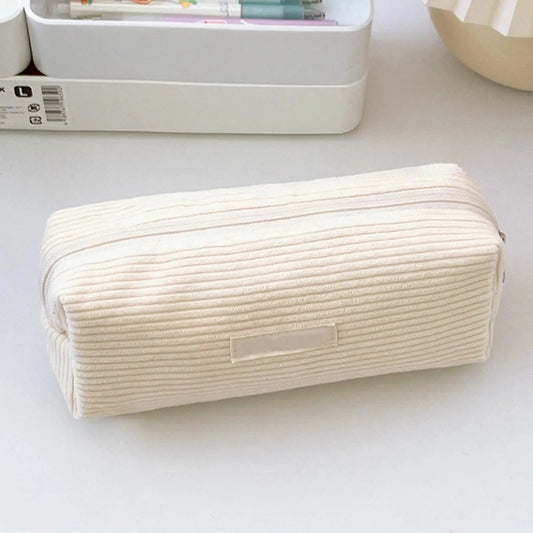 Pencil Bag Large Capacity Simple Cute Pencil Case Large Capacity Multifunctional Canvas Pen Box Desktop Stationery Organizer Peaceful Pleasures Health and Wellness Red