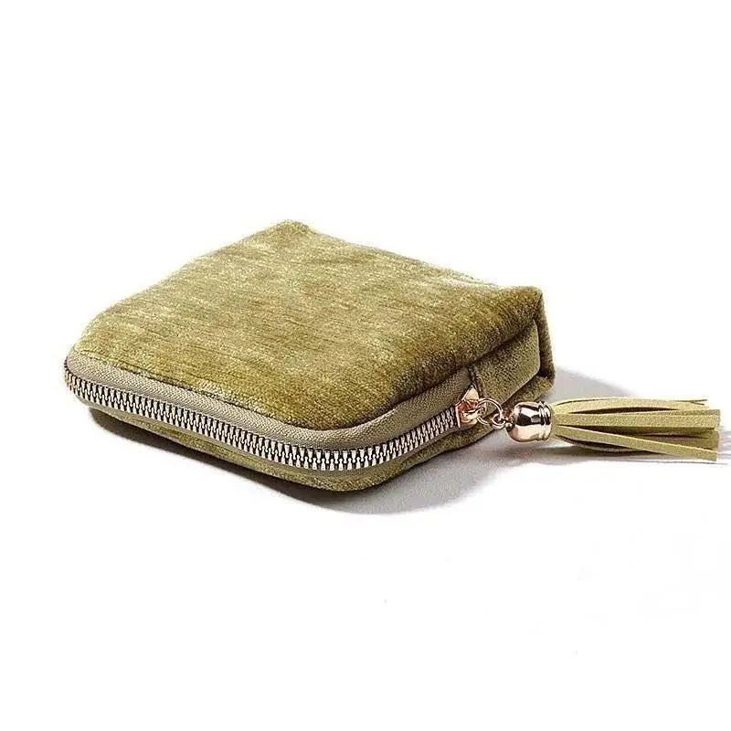 Luxury Velvet Jewelry Organizer Bag – 5-Compartment Pouch