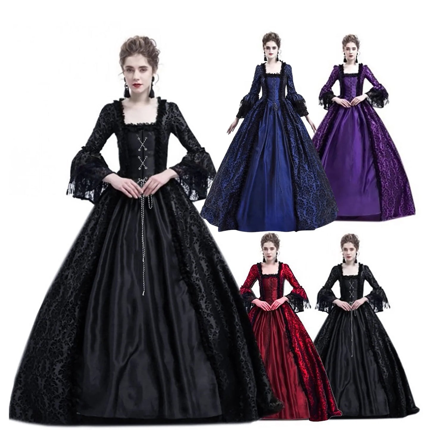 Halloween costume for adult women Medieval Cosplay Costumes Vintage Gothic Halloween suit 할로윈 코스튬 disfraz halloween para mujer Peaceful Pleasures Health and Wellness