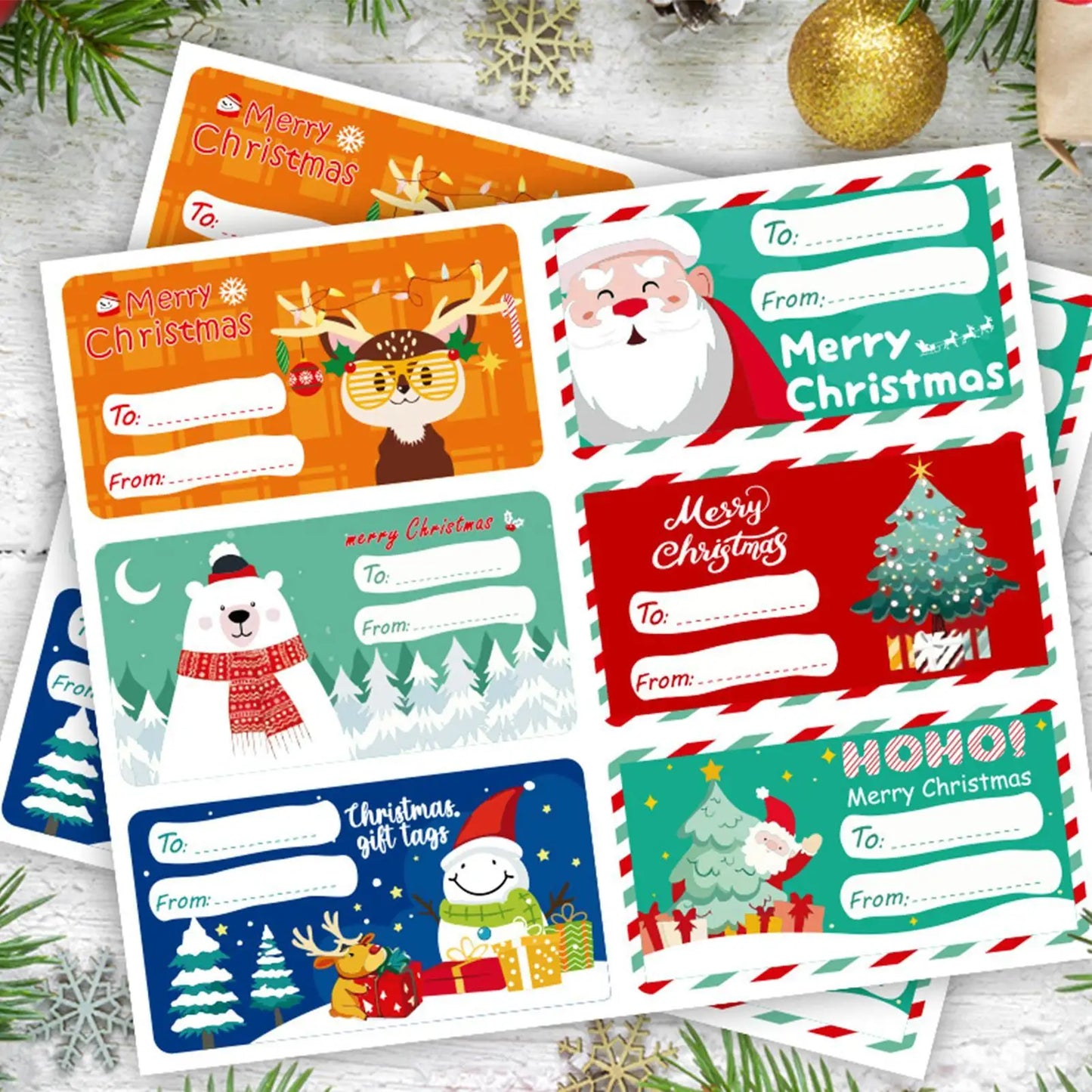 Christmas Label Stickers 60 Sheets | Holiday Gift Tags